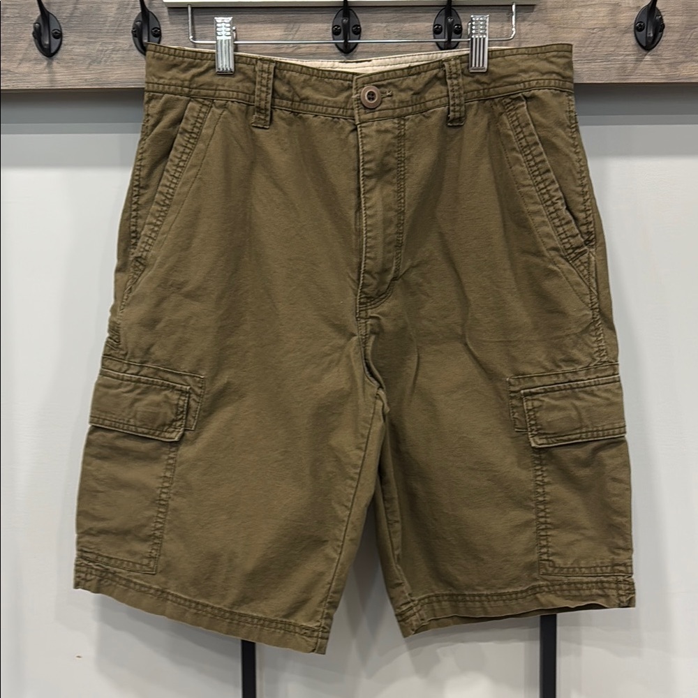 Tan Cargo Shorts with Durable Cotton and Belt Loops